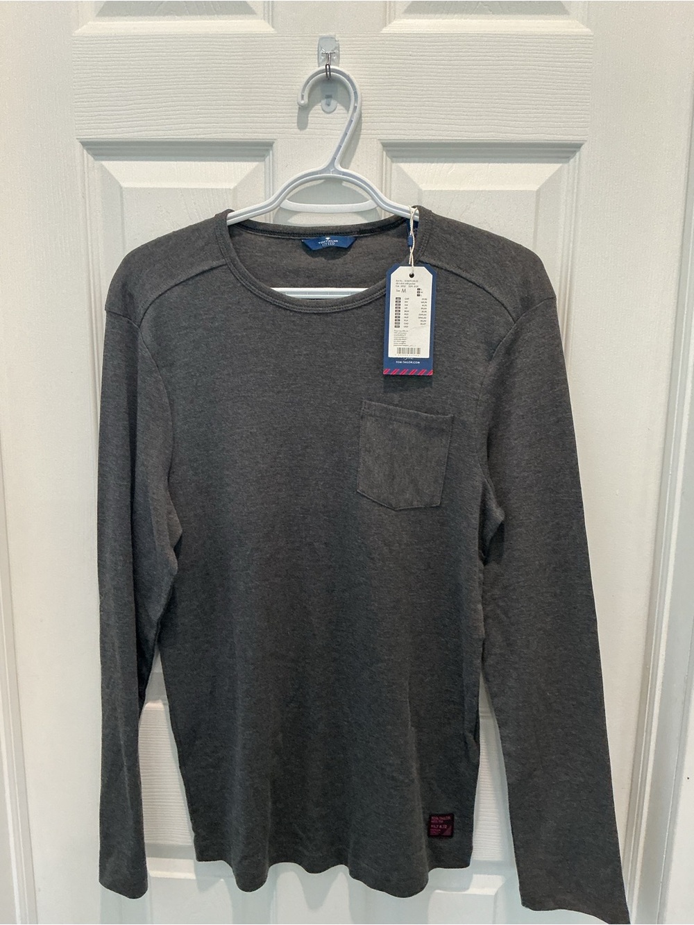 Men's Charcoal Long-Sleeve Pocket Jersey Shirt NWT